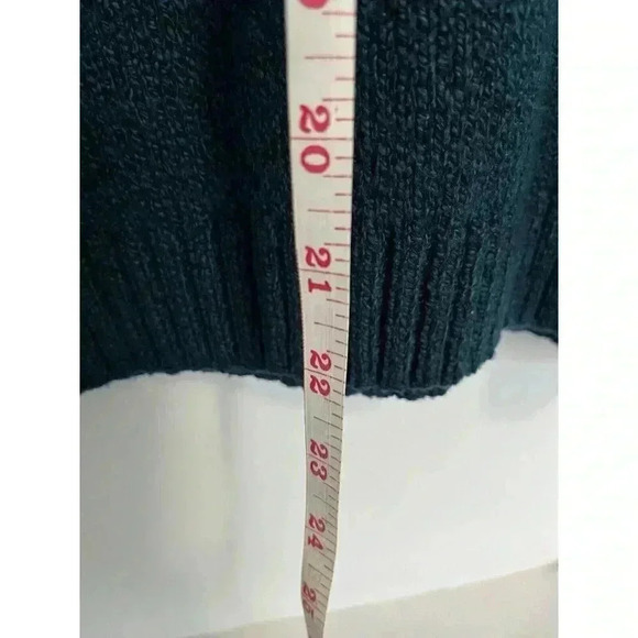 🧶 Karen Scott Dark Teal/Green Collared Button-Up Textured Sweater - Picture 9 of 11